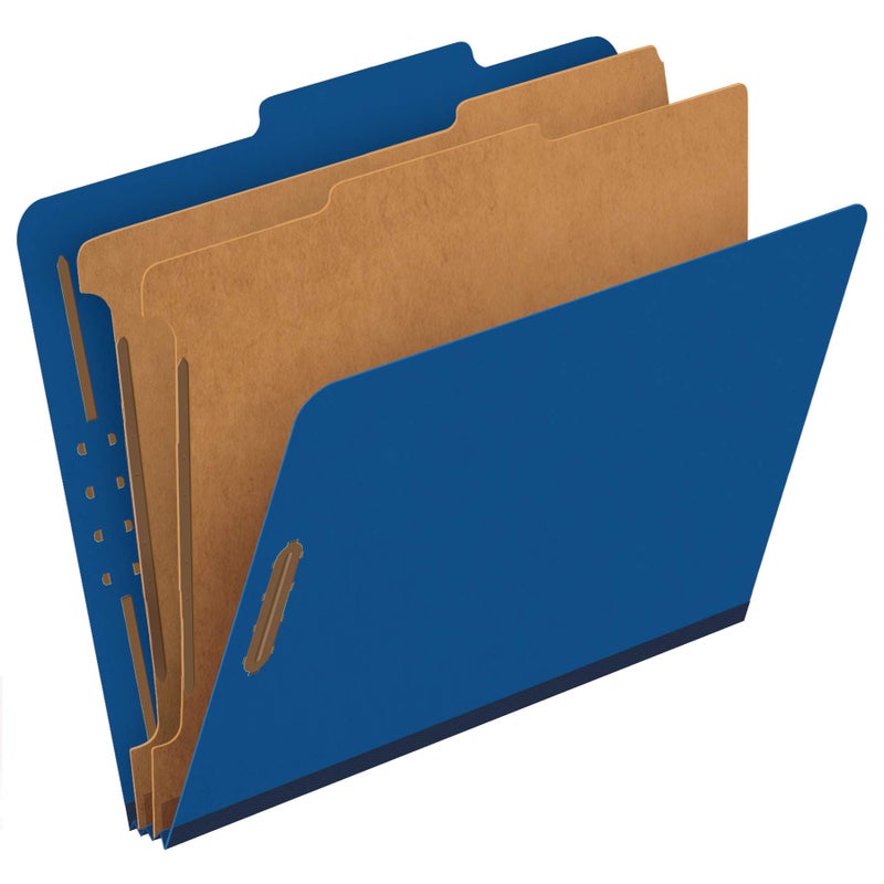 PendaflexÂ® Classification Folders, 2 Dividers, 2" Fasteners, Letter, Dark Blue, 10/Box (24132P) - Image 1